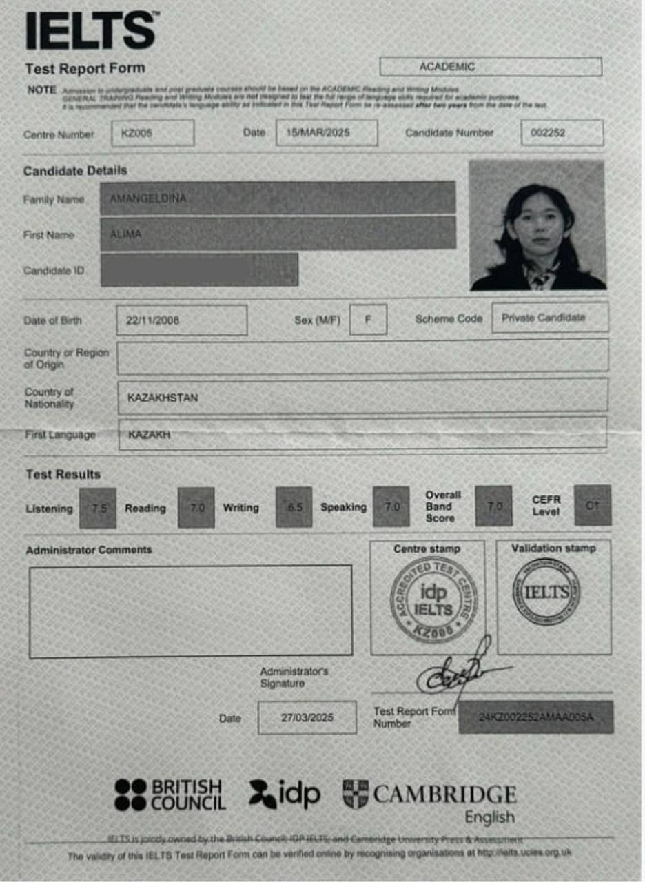 Результат IELTS 1